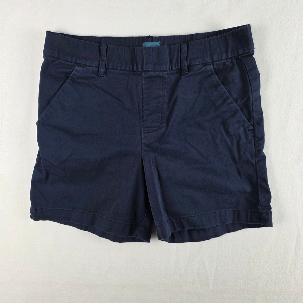JAG Women Navy Blue Chino Shorts Size 6 Elastic Waist Casual Summer Twill